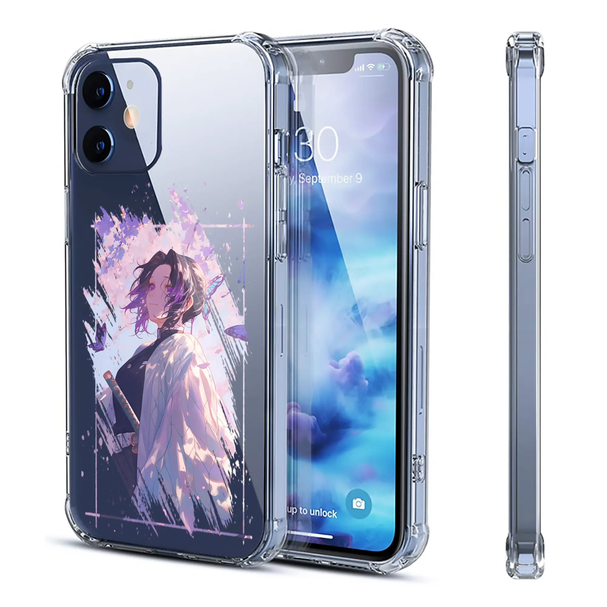 鬼滅の刃 グッズ,胡蝶 しのぶ - IPhone 12シリーズ対応 ・ 透明スマホケース ・ クリアソフトケース ・ TPU素材 ・ 耐衝撃 ・ 高密着 ・ 防汚 防指紋 ・ 簡単着脱